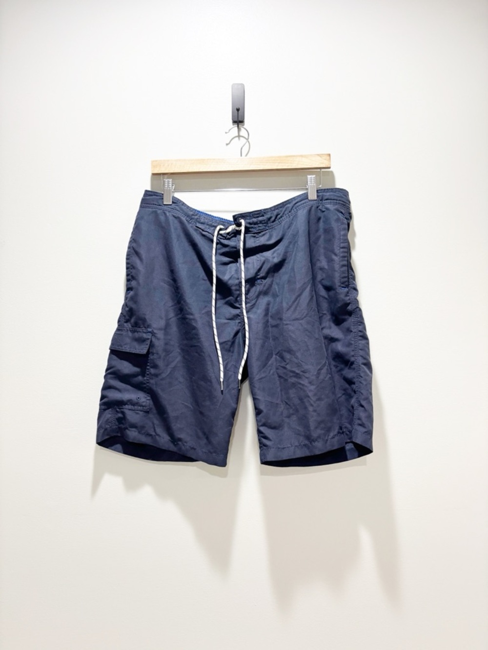 Goodfellow & Co Navy Drawstring Cargo Swim Trunks Size Medium